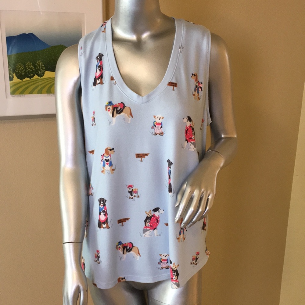 PJ SALVAGE | Sleep Tank Top Dog Print Doggies
